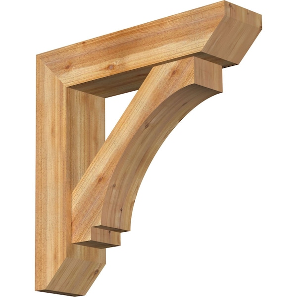 Ekena Millwork Imperial Slat Rough Sawn Bracket w/ Offset Brace, Western Red Cedar, 8"W x 34"D x 34"H BKT0806X34X34IMP06RWR - main